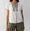 Sanctuary Golden Dream Embroidered Top In Grey
