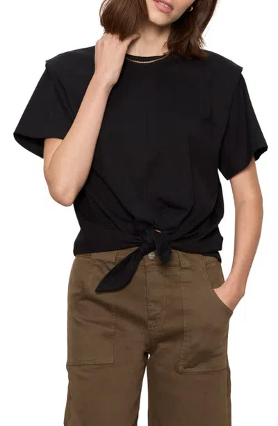 Sanctuary Good To Go Tie Hem T-shirt In Black