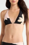 Sanctuary Halter Triangle Bikini Top In Multi