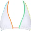 Sanctuary Womens Halter Neck Triangle Bikini High Rise Border Trim Swim Skirt In Summer White