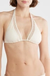 Sanctuary Halter Triangle Swim Top In White