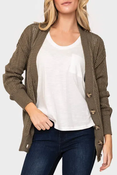 Sanctuary Happy Days Cardigan In Burnt Olive In Brown