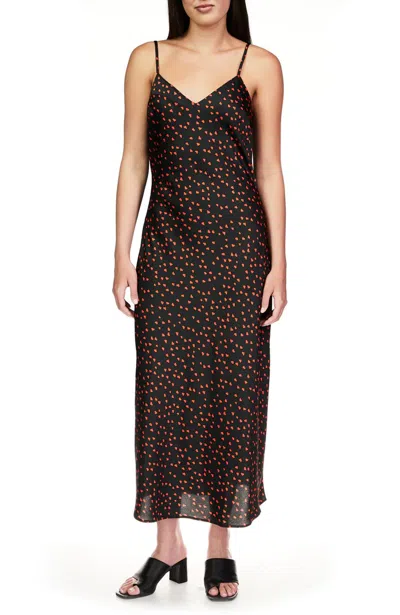 Sanctuary Heart Printed Slip Dress In Confetti Hearts In Black