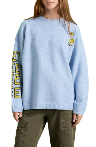 Sanctuary Hee Hee Hee Hee Crewneck Sweater In Blue