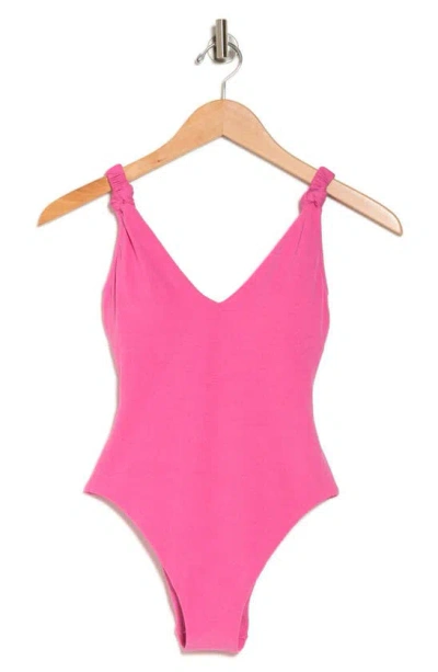 Sanctuary High Leg One-piece Swimsuit In Candy Pink