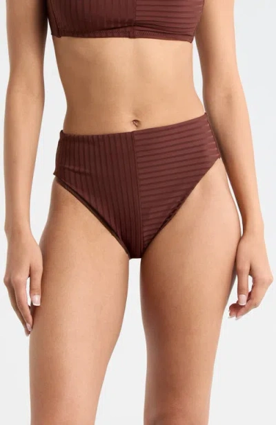Sanctuary High Waist Bikini Bottoms In Brown