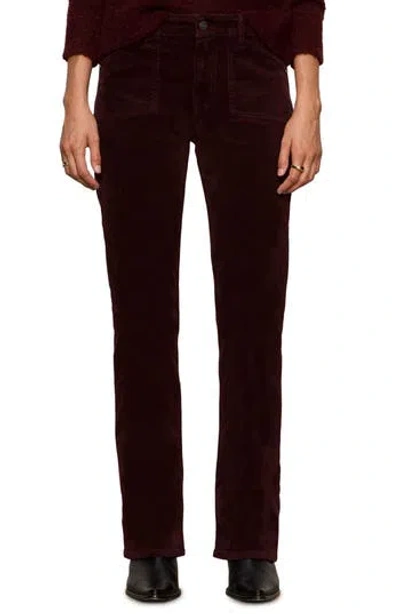 Sanctuary Velveteen Brook Bootcut Jeans In Dark Crimson In Burgundy