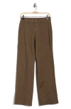 Sanctuary High Waist Modern Straight Leg Pants In Brown