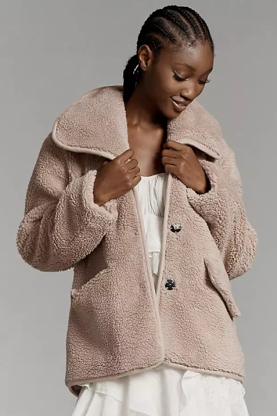 Sanctuary Holly Sherpa Jacket In Beige