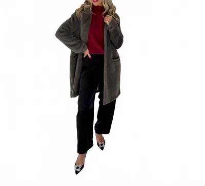 Sanctuary Hometown Faux Fur Jacket In Burnt Ink In Green