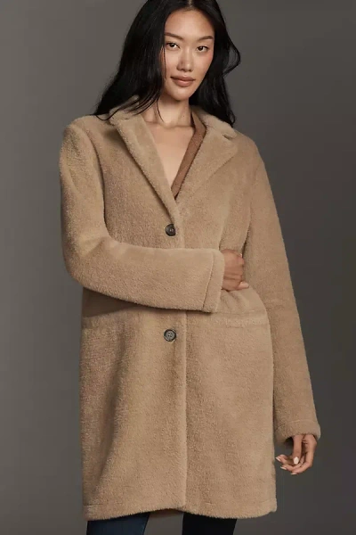 Sanctuary Hometown Fuzzy Knit Coat Jacket In Brown