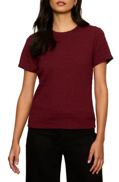 Sanctuary Icon Texture T-shirt In Bordeaux Burgundy