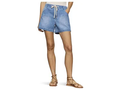 Sanctuary Idyll Tie Waist Denim Shorts In Blue