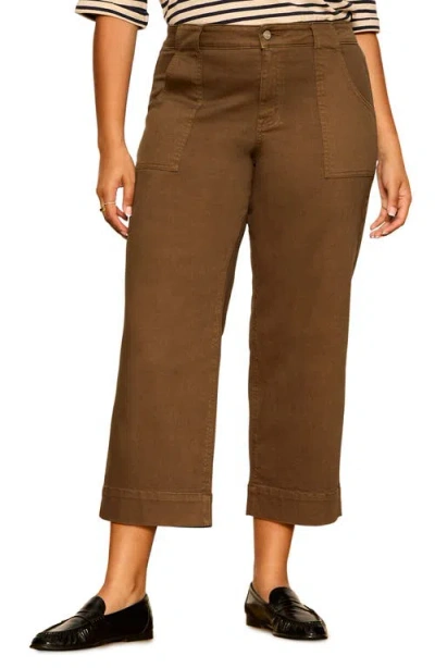 Sanctuary Insider Crop High Waist Cropped Straight Leg Jeans In Brown