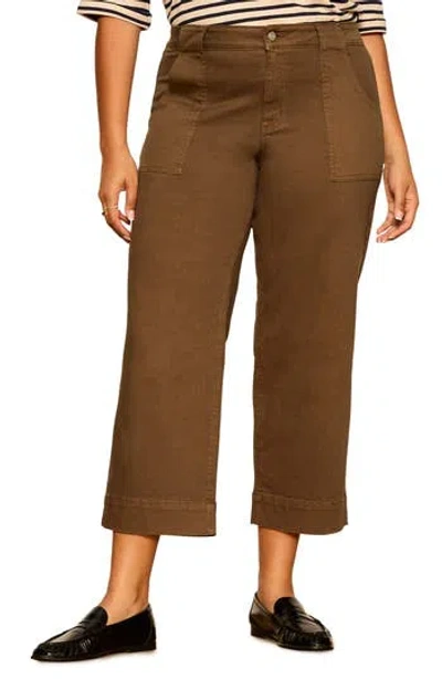 Sanctuary Insider Crop High Waist Cropped Straight Leg Jeans In Forage Gre