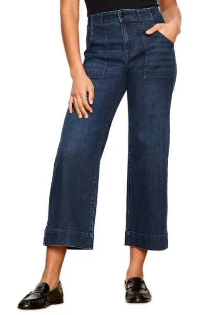Sanctuary Insider Crop High Waist Cropped Straight Leg Jeans In Blue