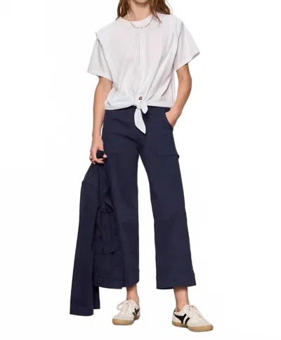 Sanctuary Insider Crop Straight Leg Pants In Navy Blazer In Blue