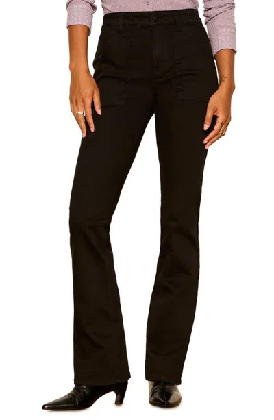 Sanctuary Insider High Waist Bootcut Jeans In Black
