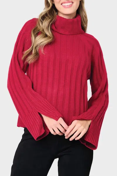 Sanctuary It's Cold Outside Cowl Neck Sweater In Cranberry In Black