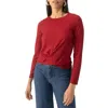 Sanctuary It Girl Long Sleeve Top In Garnet In Red