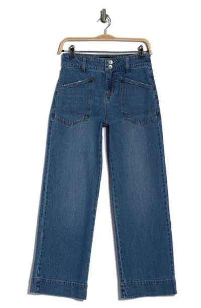 Sanctuary Ivy Crop Wide Leg Jeans In Blue