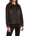 Sanctuary Ivy Faux Suede Long Sleeve Button-up Shirt In Brown