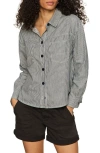Sanctuary Ivy Stripe Shacket In Gray