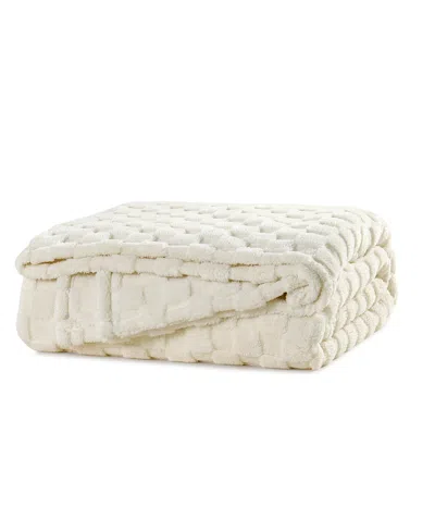 Sanctuary Jacquard Sherpa Blanket, Full/queen In White