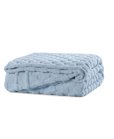 Sanctuary Jacquard Sherpa Blanket, King In Blue