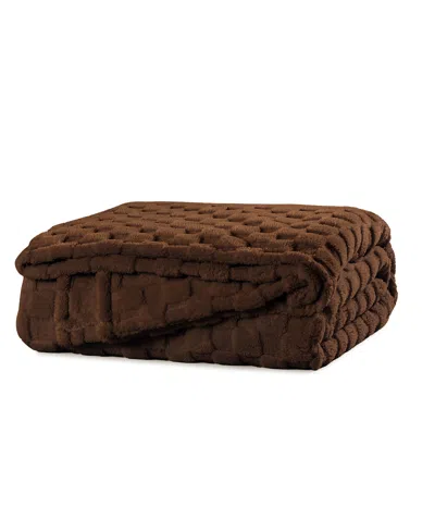 Sanctuary Jacquard Sherpa Blanket, King In Cappuccino