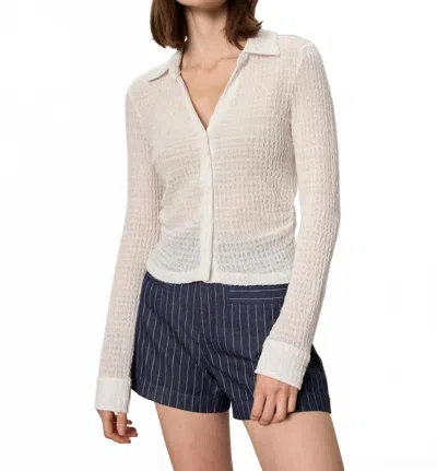 Sanctuary Juno Textured Button Front Shirt In Chalk In White