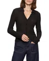 Sanctuary Juno Textured Button Front Top In Black