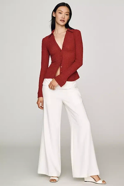 Sanctuary Juno Textured Buttondown Shirt In Red