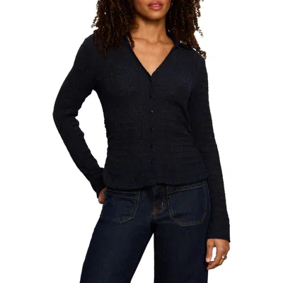 Sanctuary Juno Textured Button-up Top In Blue