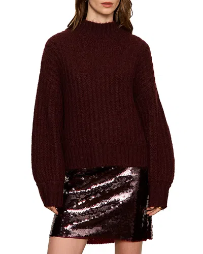 Sanctuary Kacy Ribbed Long Sleeve Sweater In Burgundy