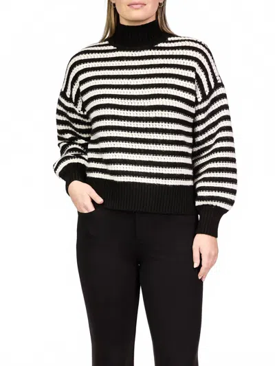 Sanctuary Keep It Chic Stripe Sweater In Black In Multi