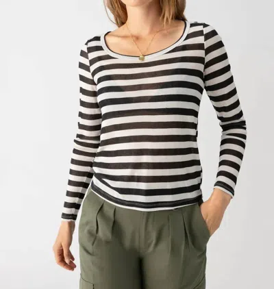 Sanctuary Keep It Simple Tee In Toasted Almond/black Stripe In Multi