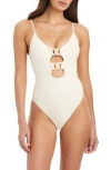 Sanctuary Stay Connected Over The Shoulder Open Front Swimsuit In Multi