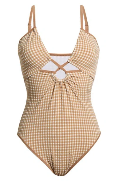 Sanctuary Keyhole One-piece Swimsuit In Brown