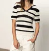 Sanctuary Stripe Cotton Polo Sweater In Neutral