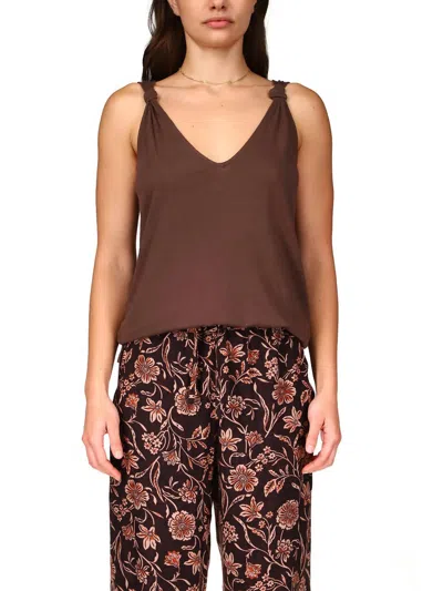 Sanctuary Knotted Strap Tank In Chocolate Chip In Brown