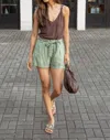 Sanctuary Knotted Strap Tank Top In Chocolate In Gold
