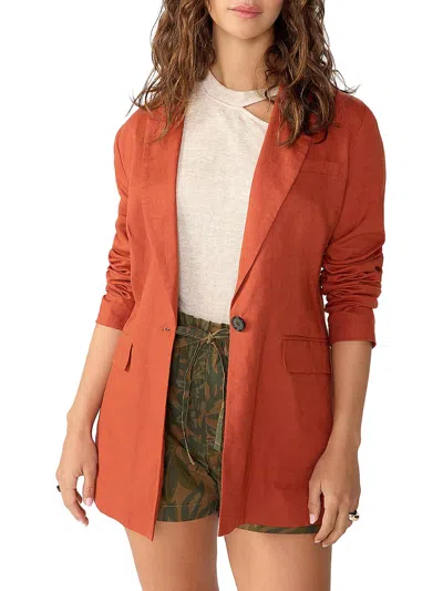 Sanctuary Kora Womens Linen Button-front One-button Blazer In Brown