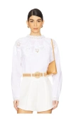 Sanctuary Lace Popover Blouse In White