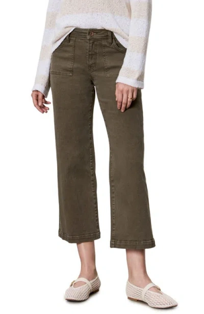 Sanctuary League Stretch Cotton Crop Utility Pants In Green