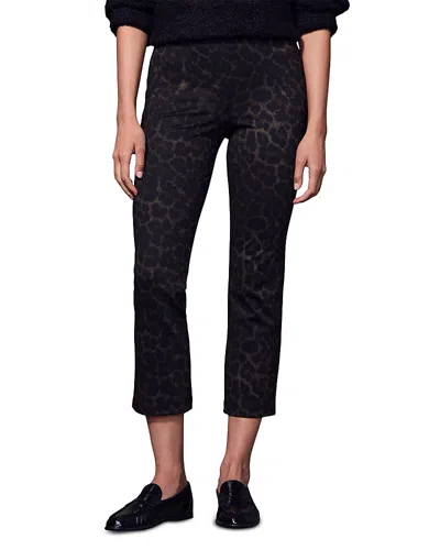 Sanctuary Leopard Carnaby Kick Flare Crop Pants In Brown