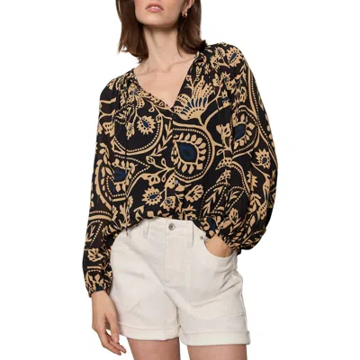 Sanctuary Let It Happen Button Blouse In Brown