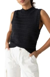 Sanctuary Life Is Easy Sleeveless Cotton Mock Neck Sweater In Black
