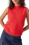 Sanctuary Life Is Easy Mock Neck Sweater In Cherry Red