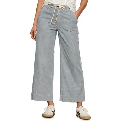 Sanctuary Lily Stripe Crop Pants In Blue